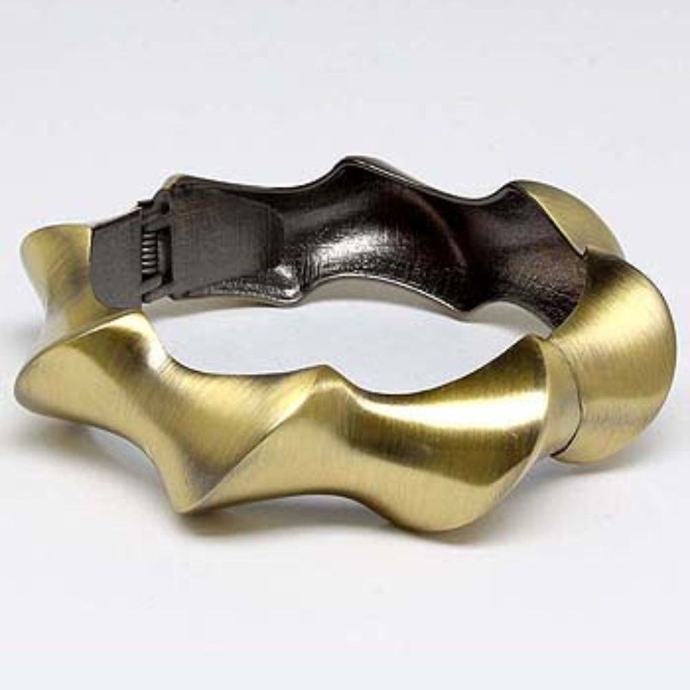 Brushed Metal Twist Bangle